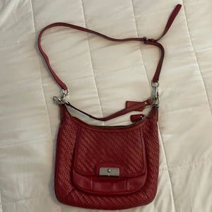 Coach red leather handbag